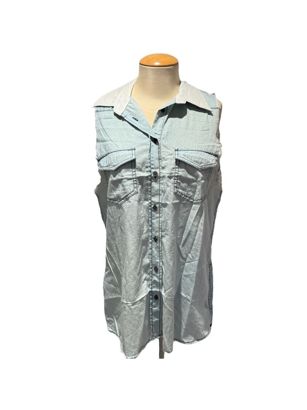 ONE TEASPOON Light Blue Tencel Denim Mini Shirt Dress - size 10
